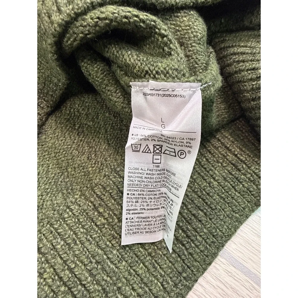 Banana Republic Mens Olive Green Long Sleeve Polo Sweater Size L New With Tags